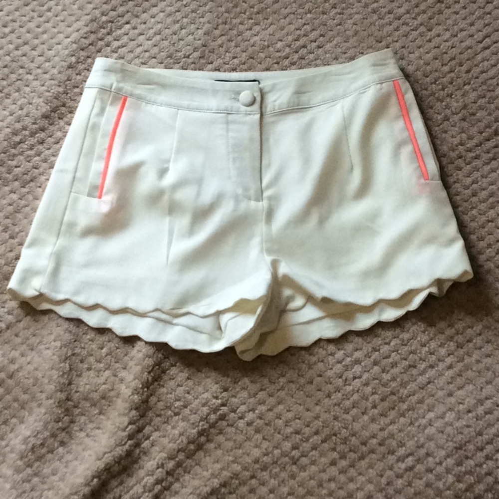 White Scalloped Shorts